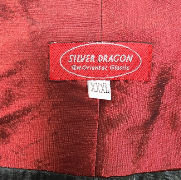 SILVER DRAGON Asian silk brocade jacket - Picture 7 of 14